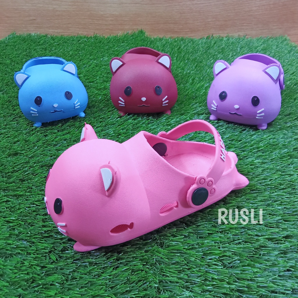 (COD) Sandal Baim Bayi Anak Motif Kucing Dulux 083E