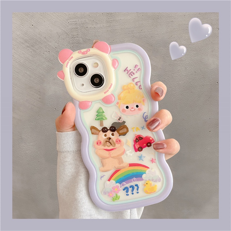 Soft Case Pelindung Lensa Shockproof Motif Kartun Monster Kecil Untuk iPhone 14 13 12 11 Pro Max X Xr Xs Max 7 8 6 6s Plus SE 2020