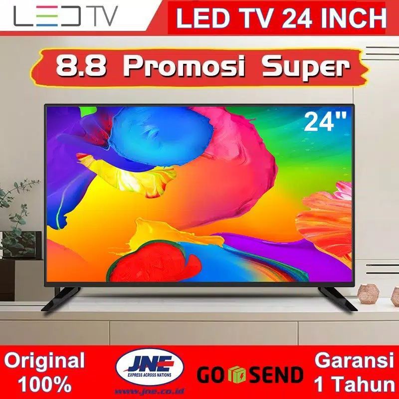 TV LED  24 Inch DIGITAL Gambar HD Support USB Kabel HDMI