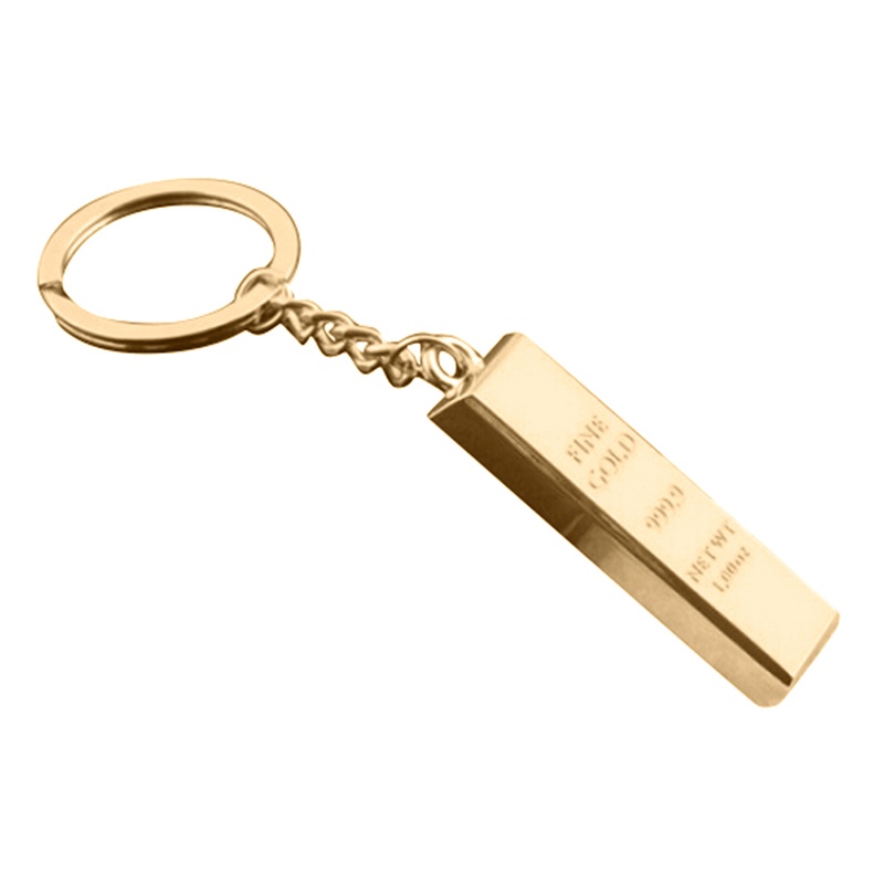 {LUCKID}Fashion-Metal-Faux-Gold-Bar-Ingot-Bullion-Keychain-Key-Chain-Keyring-Keyfob