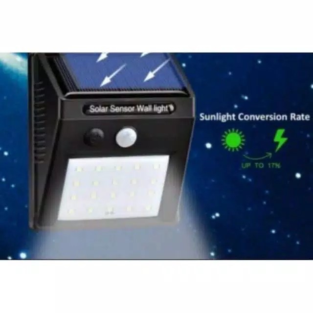 20 - lampu led sensor matahari solar powered 30 led wall light