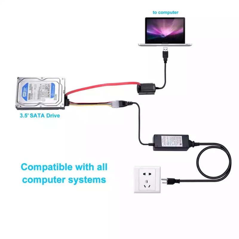 R-Driver Kabel USB to IDE SATA PATA IDE Adapter Converter hardisk DVD