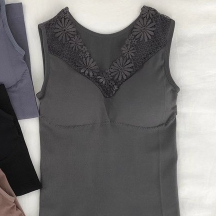 Tanktop Bra Wanita Kaos Dalam Wanita Dengan Cup Bra Atasan Wanita-Abu-abu