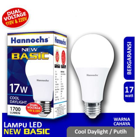 Lampu LED Hannochs Basic LED Bulb 17W Putih GARANSI