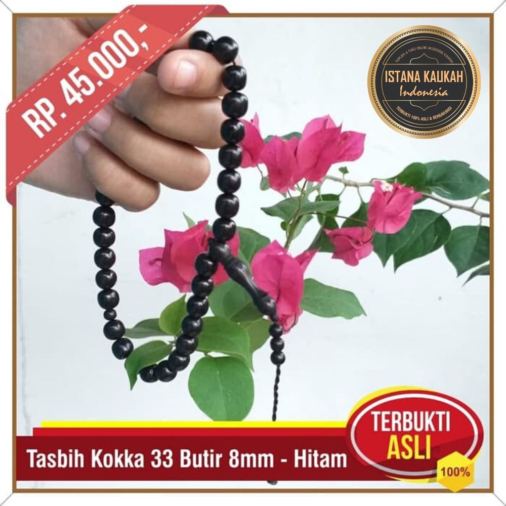 Tasbih Kaukah Asli, Tasbih Kokka Bulat 33 Butir 8 mm - Istana Kaukah