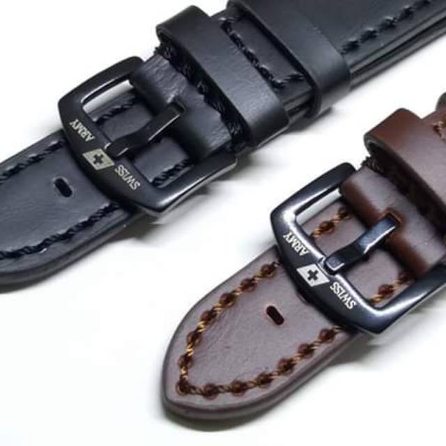 Strap tali jam tangan kulit swiss army 22,24