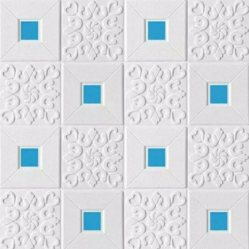 wallpaper dinding 3D foam motif batik