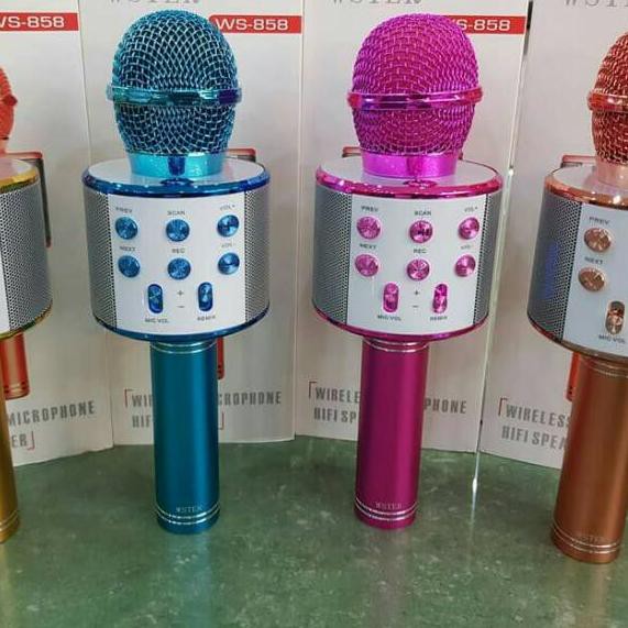 Mic Karaoke Mikrofon Original Wireless Bluetooth Mic Smule WSTER W-STER WS858 WS-858 WS 858