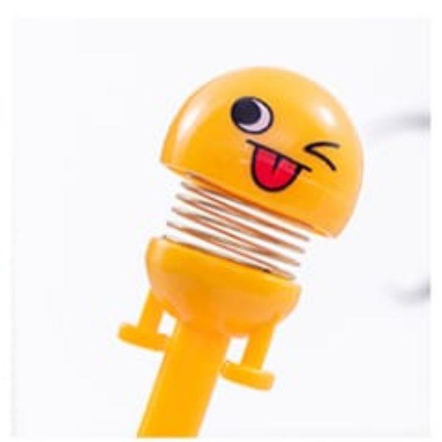 Pena Emoticon Per Karakter Unik Lucu Emoji Karakter Smile Spring Doll Pen Import Pulpen Motif-2. Mata Kedip
