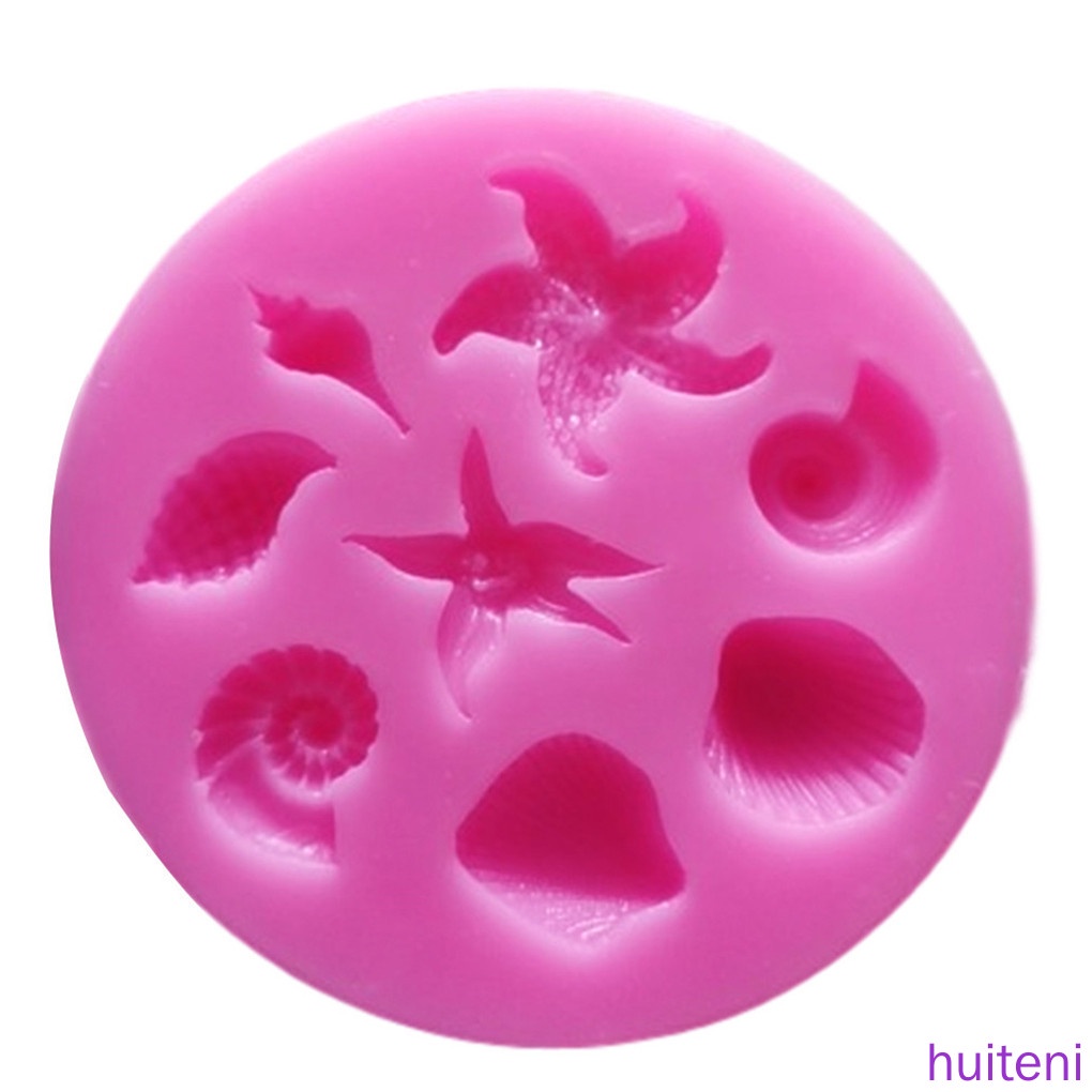 Cetakan Fondant / Cokelat / Biskuit Bahan Silikon Desain Hewan Laut Diy Untuk Baking