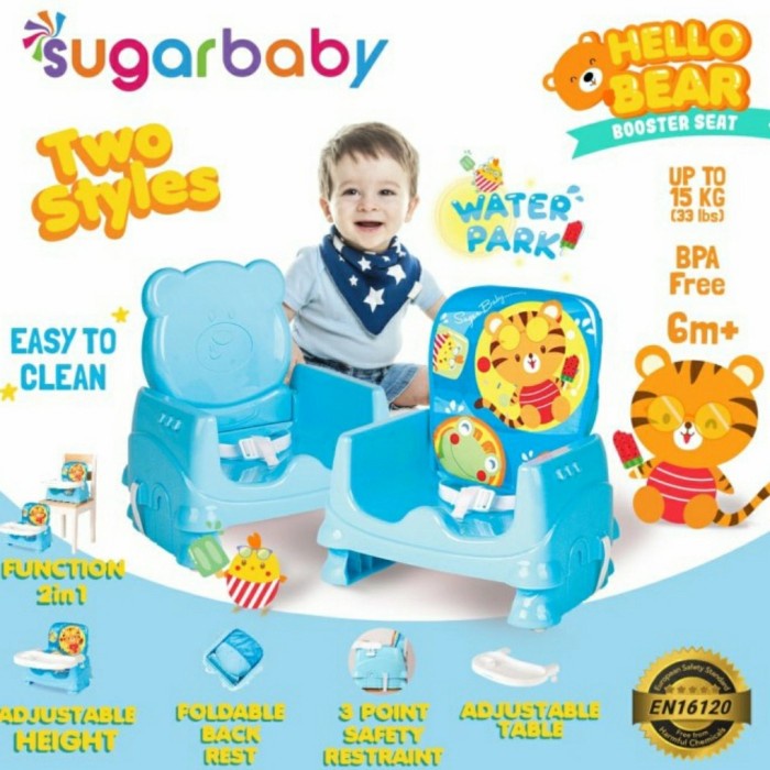 SUGAR BABY Sit On Me Folding Booster Seat Kursi Makan Bayi dengan Meja