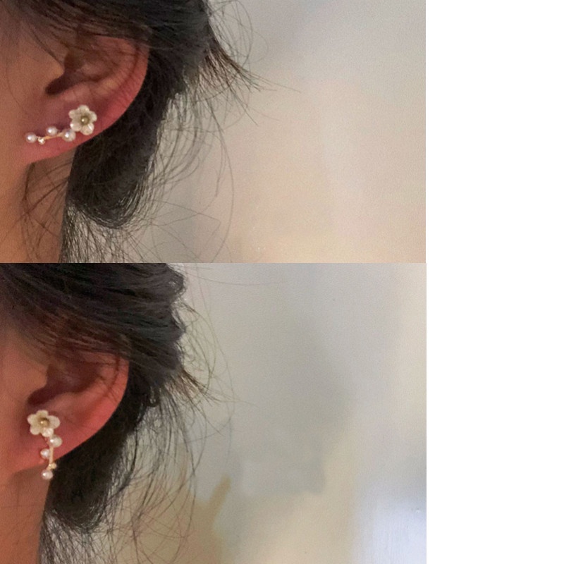 Small Cute Flower with Pearl Earring for Girls Ladys Ear Studs Fashion Korea Accessory