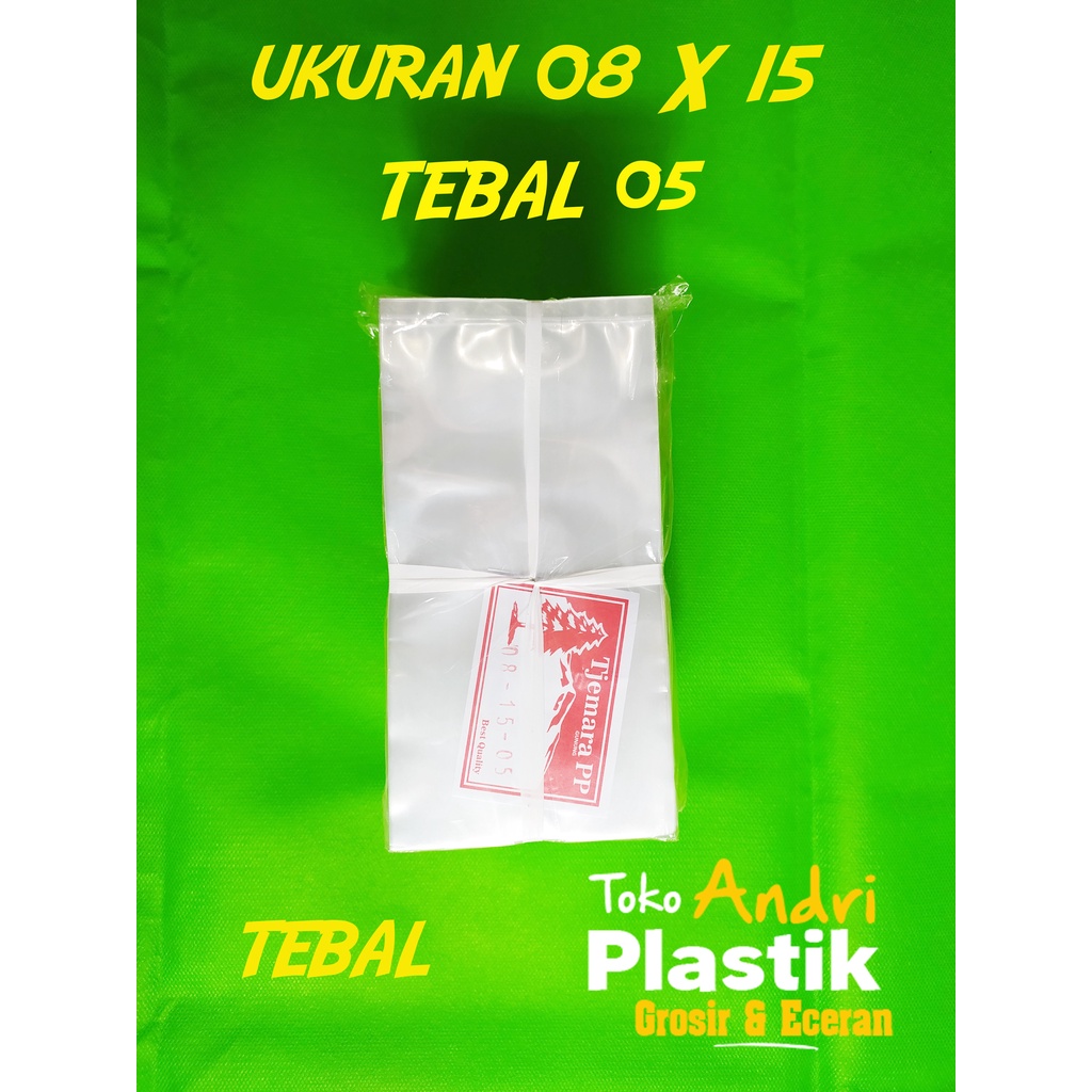 Plastik Pembungkus makanan , keripik Tebal tahan panas Kualitas Super Uk 08 x 15-05