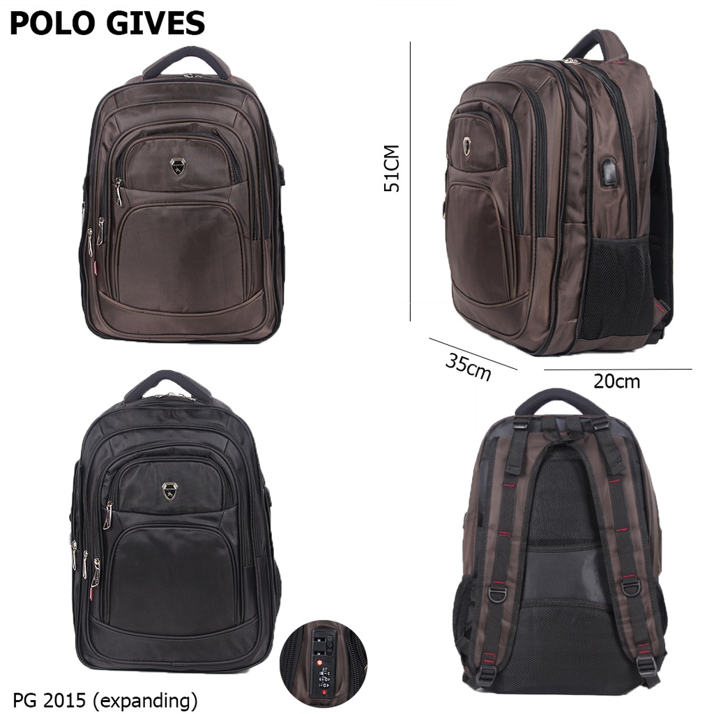 [KLIKTAS] Tas Ransel Laptop Import Polo Gives PG 2015 - Backpack kantor kerja kuliah