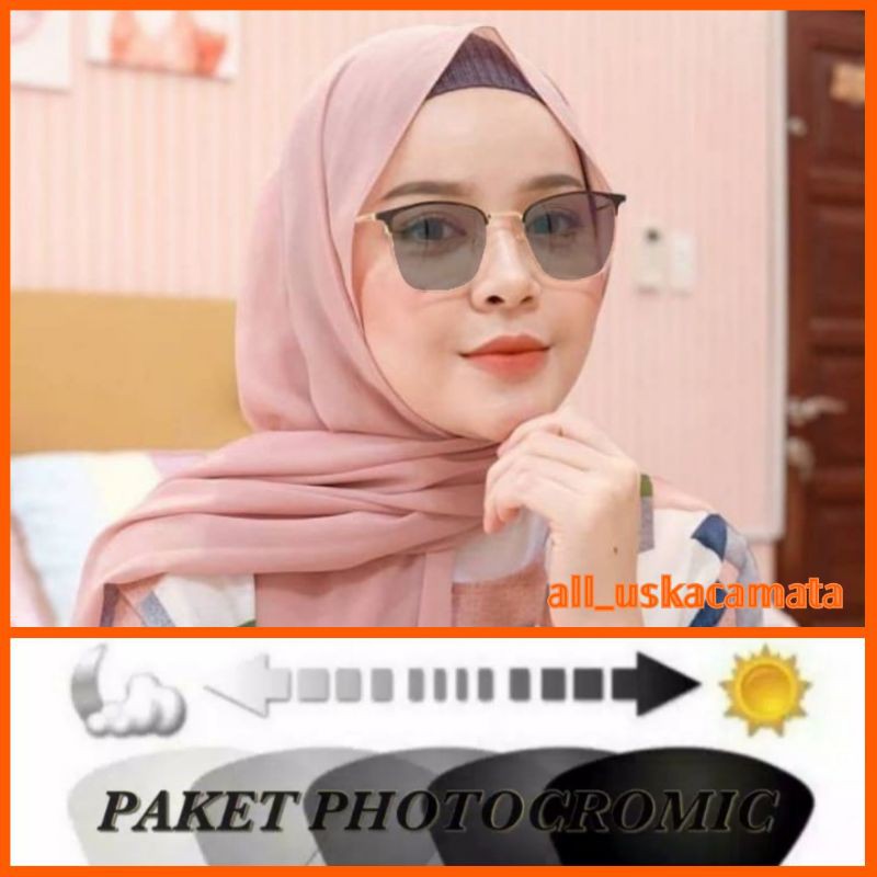 kacamata photocromic wanita PAKET KACAMATA PHOTOCROMIC, MINUS/PLUS/CYLINDER.