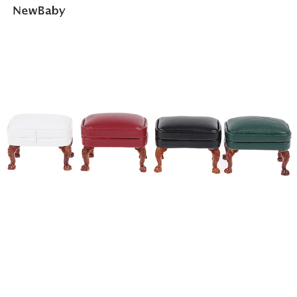 Newbaby Miniatur Sofa Kulit Dengan Pedal Dekorasi Rumah Boneka 1: 12