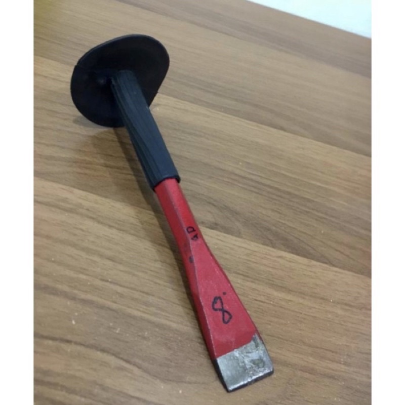 GAGANG KARET HITAM 8” Pahat besi 8"inci Pahat tembok dinding beton 8inci gagang karet 8 inchi