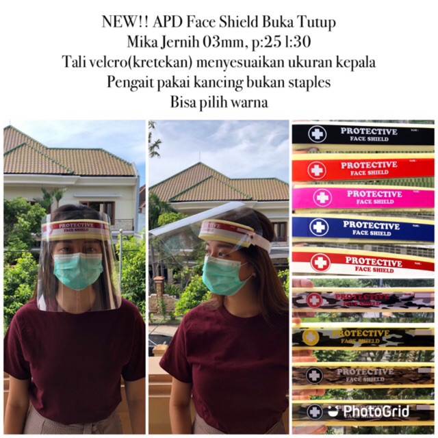 [Ready] APD FACE SHIELD Buka Tutup Atas Bawah