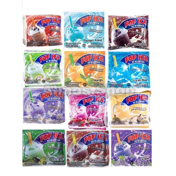 Pop Ice aneka Rasa 1 Renceng isi 10 Sachet