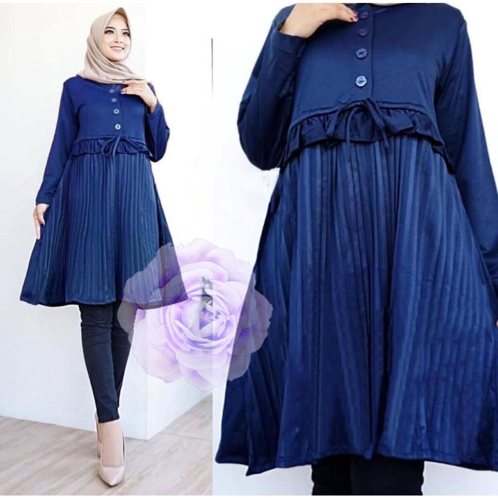 TUNIK PATRICIA FASHION WANITA TERLARIS / DRESS TUNIK / PAKAIAN PESTA TALI SERUT