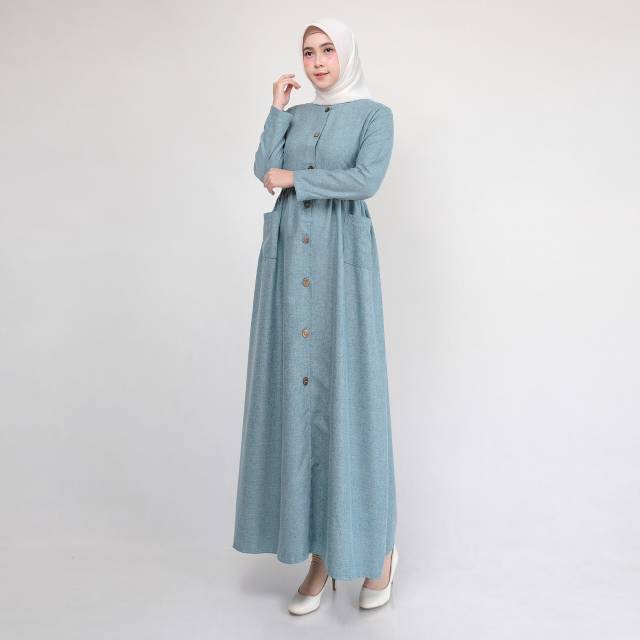 Madinah Cotton / Gamis Madinah / Gamis Busui / Longdress Kancing