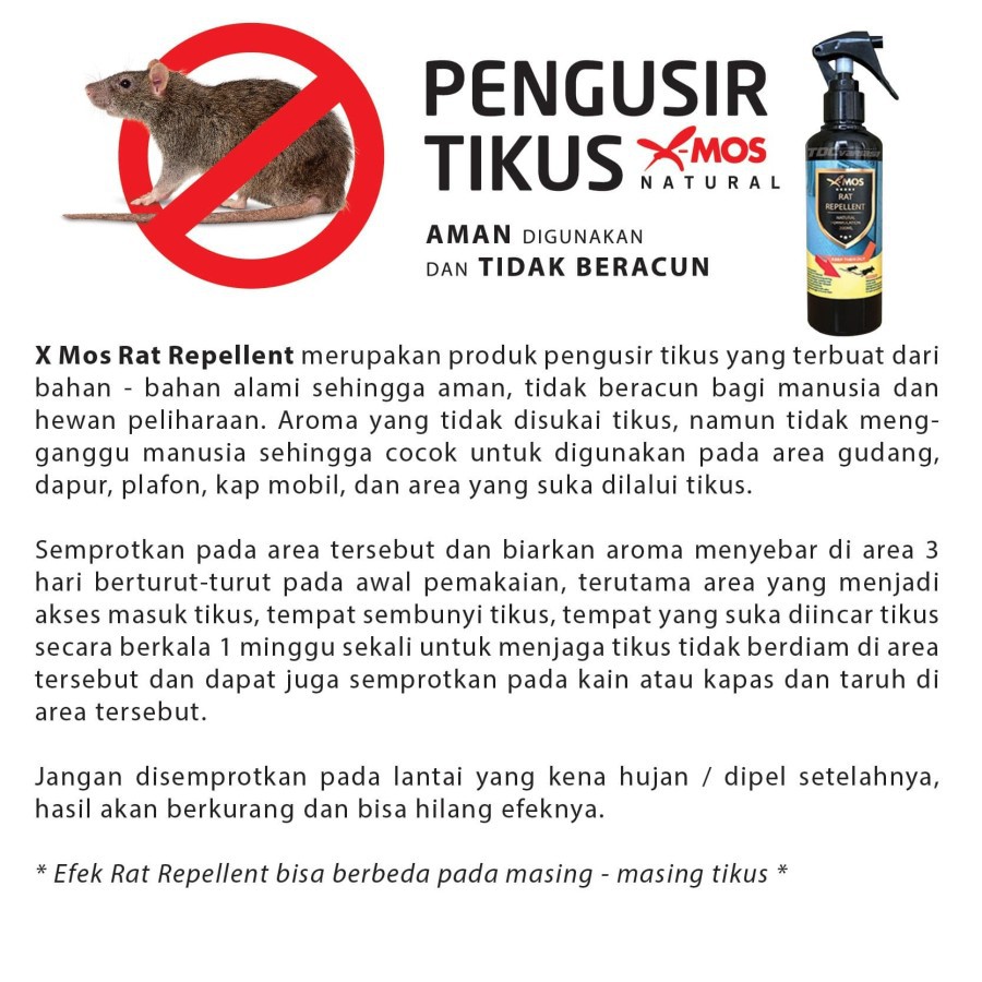 X-MOS Rat Repellent 200ML Spray Pengusir Tikus Mobil / Rumah