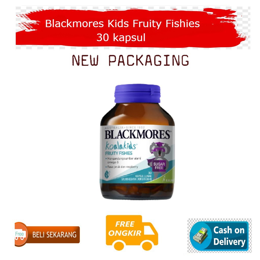 Blackmores Kids Fruity Fishies Bpom Kalbe - 30 Kapsul Omega 3 Anak Vitamin Salmon Import Otak Anak Original Kapsul V7P1N5E9K6 Australia Turbo Kesehatan Asli Herbal