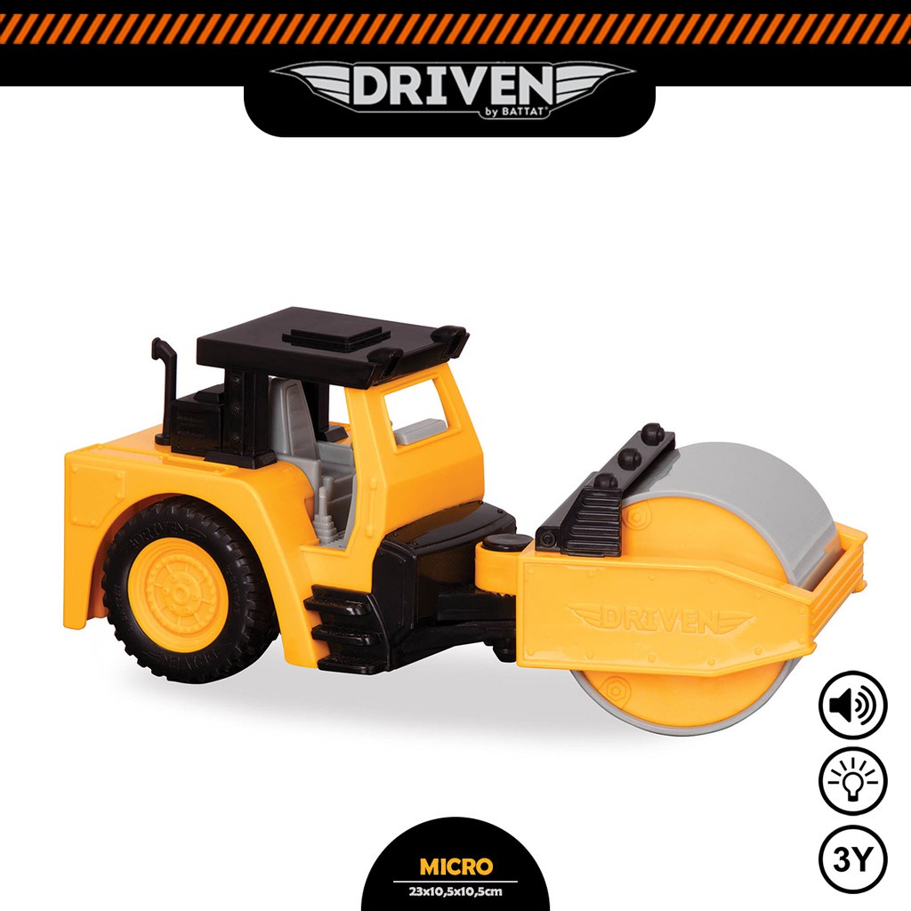 DRIVEN BY BATTAT Micro Series Micro Steam Roller Mainan Anak