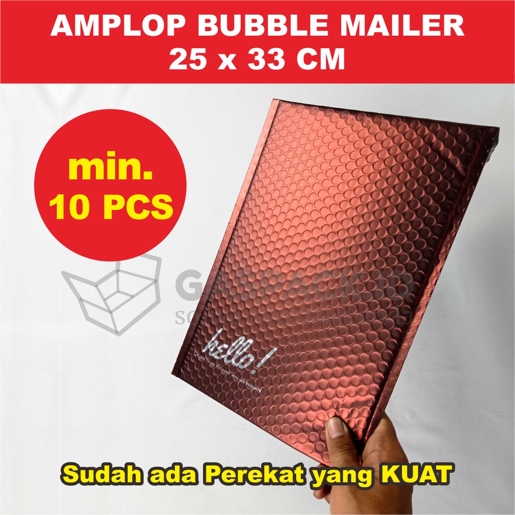

AMPLOP BUBBLE MAILER 25 X 33 CM MURAH / POLYBUBBLE RUSFET PREMIUM SATUAN