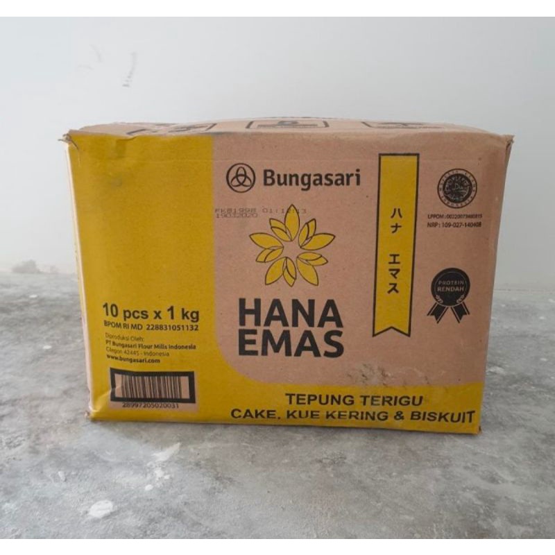 

Tepung Terigu HANA EMAS 1KG isi 10 pcs