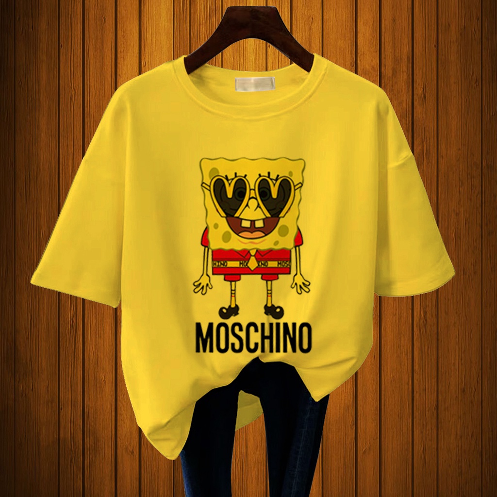 CALVIERO SHOP - BAJU KAOS WANITA DEWASA PRINT CASUAL SPONGEBOBMOCIN