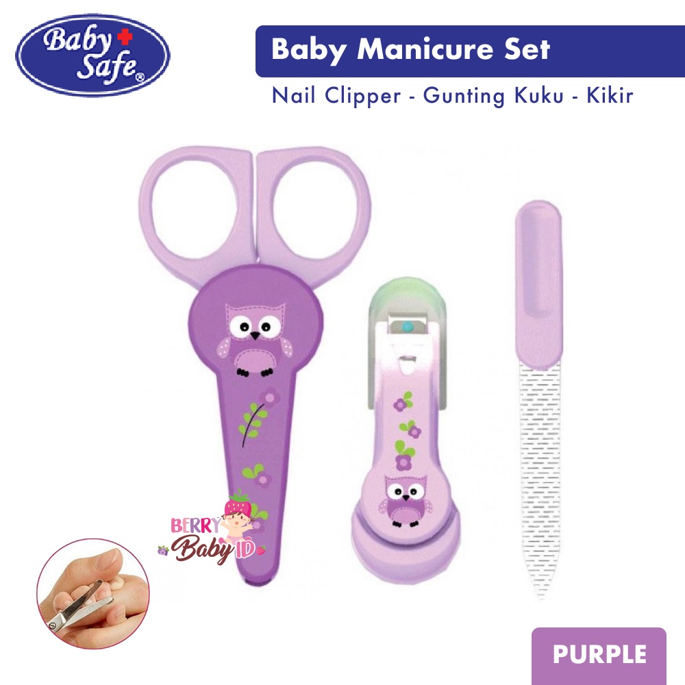 Baby Safe Paket Manicure Set Gunting Kuku Bayi Nail Clipper dan Kikir BBS019 Berry Mart