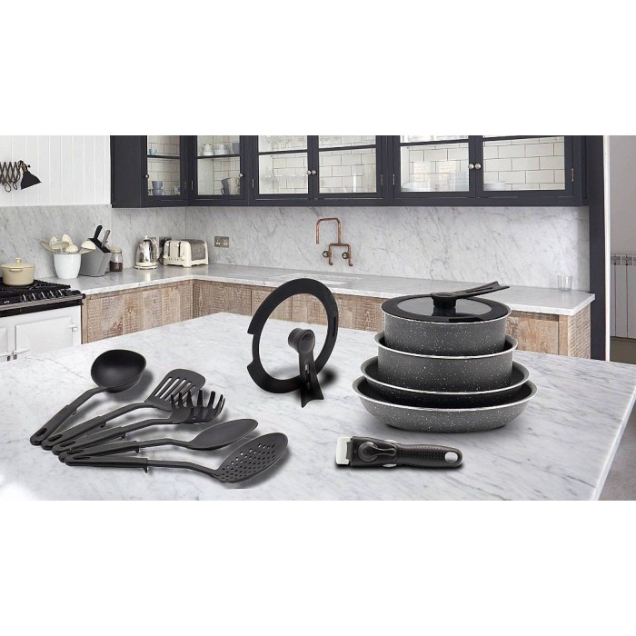 Idealife IL-22A Panci Set Masak Granite Cookware Dan Sendok Masak wlshop1 wl shop