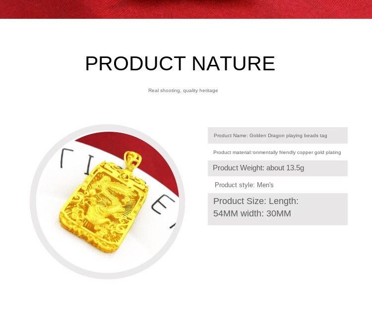 Kalung Rantai Emas Asli Kadar 375 Dengan Liontin Tag Meja Bentuk Naga Untuk Pria