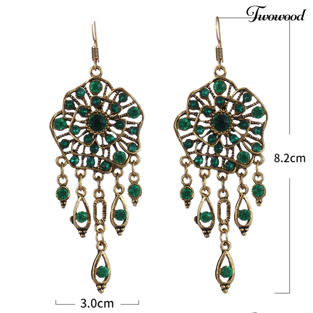 Twowood 1 Pair Ear Ornament Waterfall Shape Vintage Ultra Long Gypsy Tassel Dangle Earrings Women Jewelry for Women