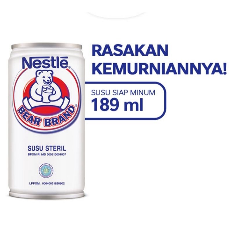 

BEAR BRAND Susu Kaleng Susu Beruang Susu Steril 189ml