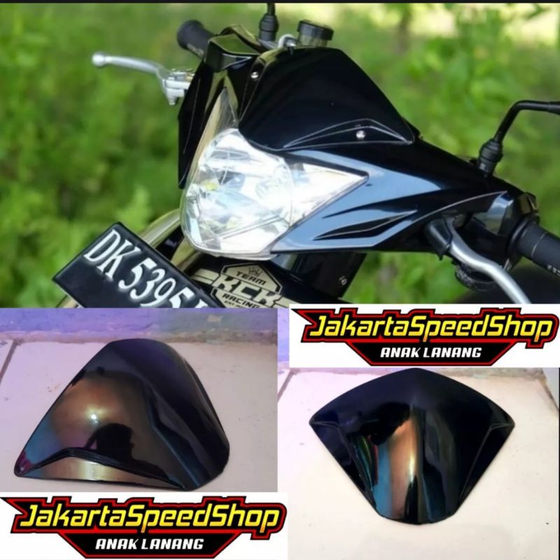 Visor jupiter mx old bahan tebal hitam plus lem 3m double tape RPM