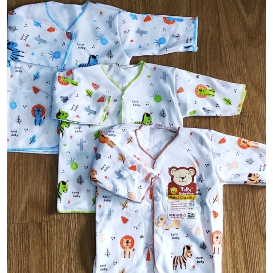 3Pc Baju Bayi Tara Lengan Panjang Newborn-Baju Bayi Tara Newborn Lengan Panjang Putih