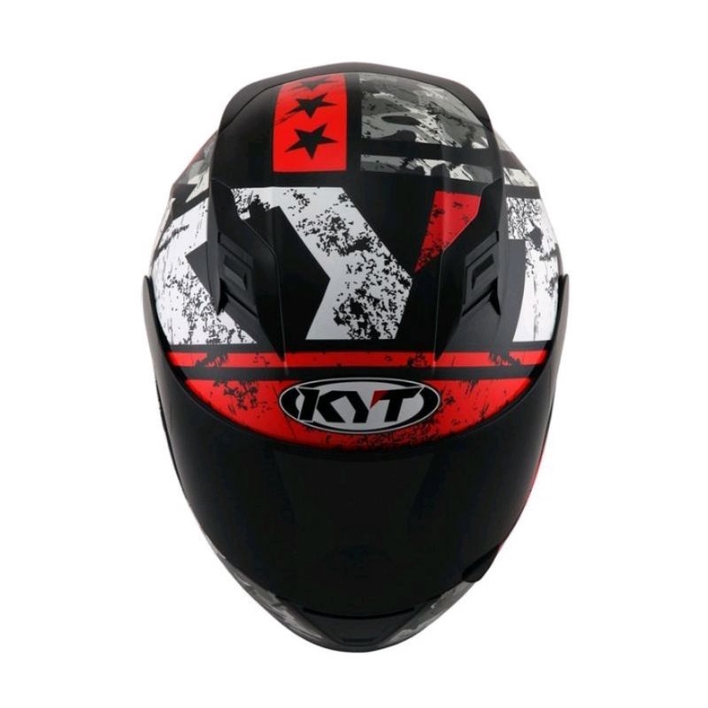 Helm KYT R10 #3 Black/Red Fluo - Helm KYT R10 Original - Charmoto