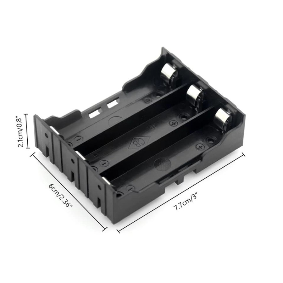 3 slot 3ch Holder Wadah Tempat Baterai 18650 Lithium Battery