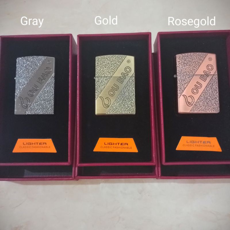 OU BAO lighter/Korek api gas Unik 2 Model api dalam 1 korek gas refill Original Import
