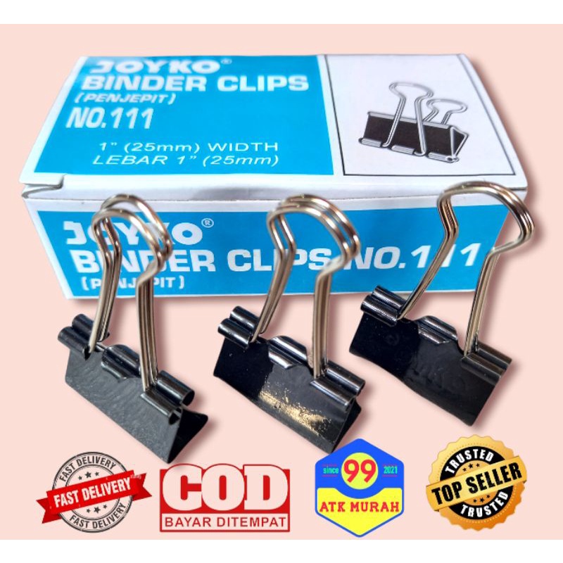 Binder Clips isi 12/Paper clip/binder clip/penjepit/binder kertas/klip