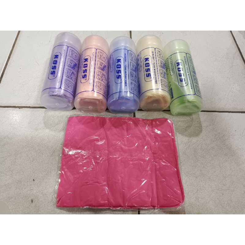 Kanebo Botol Koss Rainbow warna warni / Kanebo Serat / Kanebo Mobil atau motor / Lap Serat Sintetis