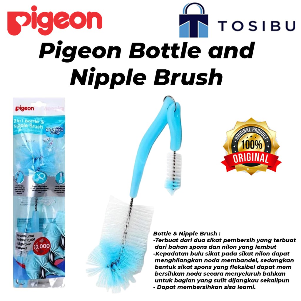 Bottle & Nipple Brush Pigeon / Sikat Botol Pigeon Original