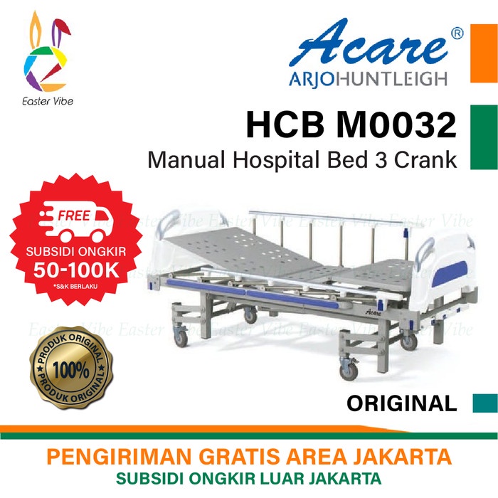 ACARE HCB M0032 RANJANG PASIEN 3 CRANK - HOSPITAL BED 3 CRANK MANUAL