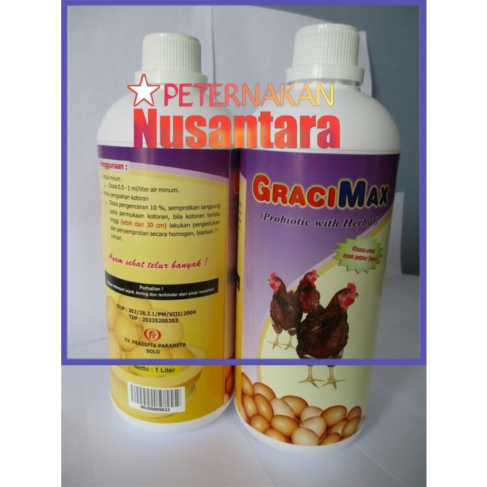 

✔ COD ✔ GraciMAX/probiotik/obat/vitamin/jamu/suplemen ayam petelur 1 liter