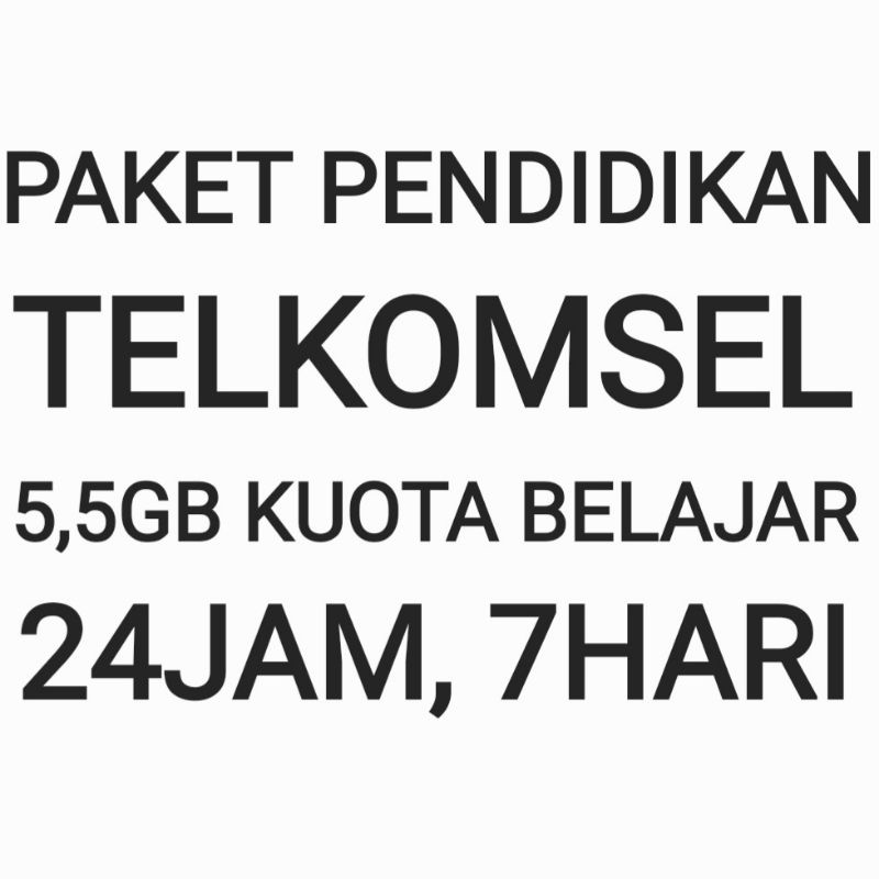 [CHAT CEK HARGA SEBELUM ORDER]Paket Pendidikan Internet Data Kuota Belajar 5,5GB Sekolah Online Telk