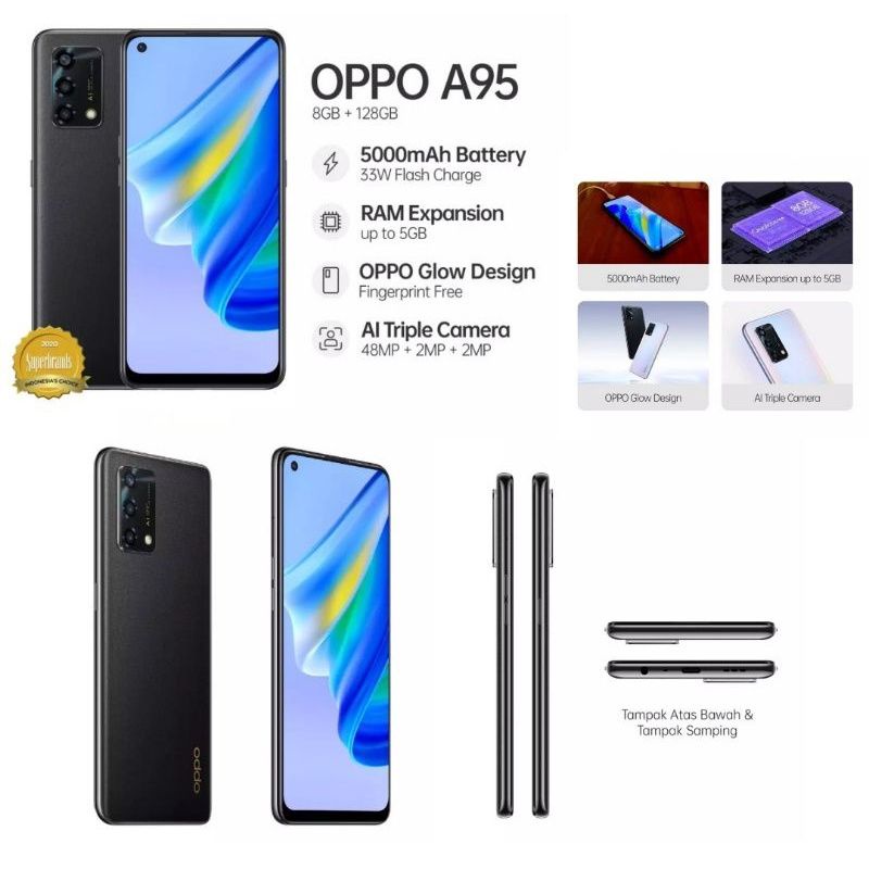 HP OPPO A95 RAM 8/128 8GB NEW GARANSI RESMI 1TH ORIGINAL BARU 100%
