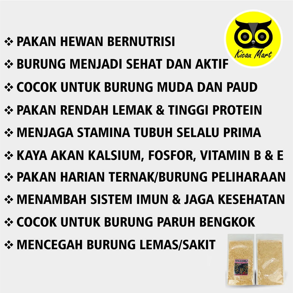 TEPUNG BUCKWHEAT BIJI GANDUM HITAM ORGANIC PILIHAN PAKAN BURUNG LOVEBIRD FINCH PARKIT SUNCONURE TPBUCK