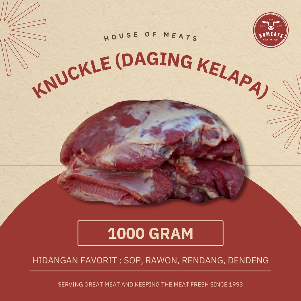 

Daging Sapi Segar Kelapa Knuckle 1000 Gram